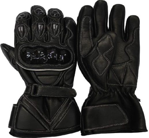 Leather Light Weight Road and Race Gloves  - Black