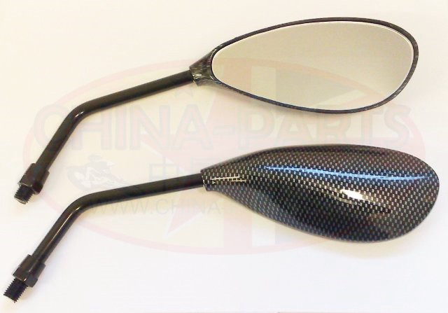 Mirrors 10mm Carbon Oval - Pair