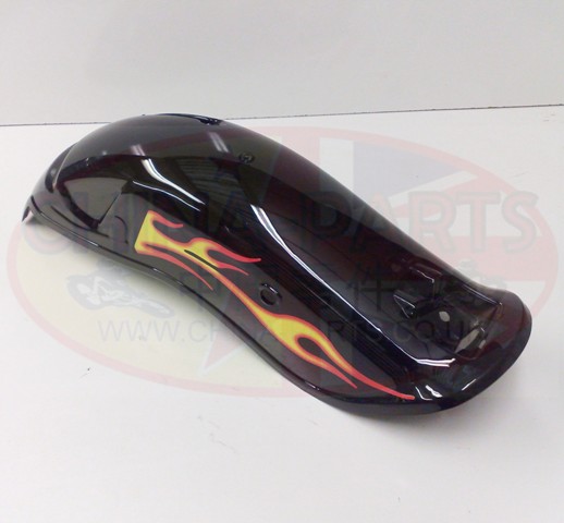 Rear Mudguard - XT50Q Chopper Black + Red/Yellow