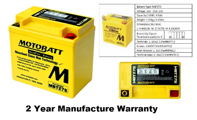 MotoBatt MBTZ7S AGM Battery